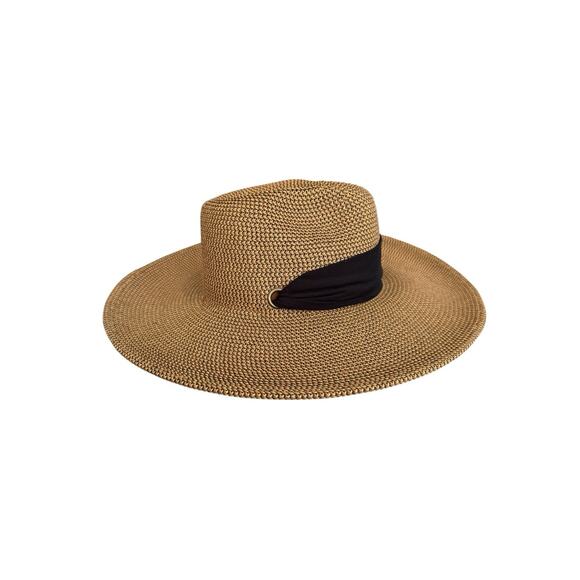 San Diego Hat Co Wide Brim Straw Hat Tan Brown Chin Strap Sun Beach Outdoor main image 3